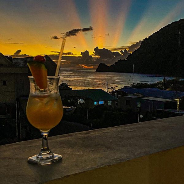 drink Felicity Rooftop Restaurant Best Restaurant in town of Soufriere St Lucia Saint Lucia Rooftop Dining Caribbean